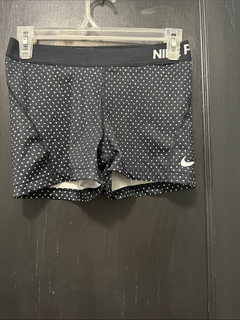 Nike Black Shorts with White Triangle Print